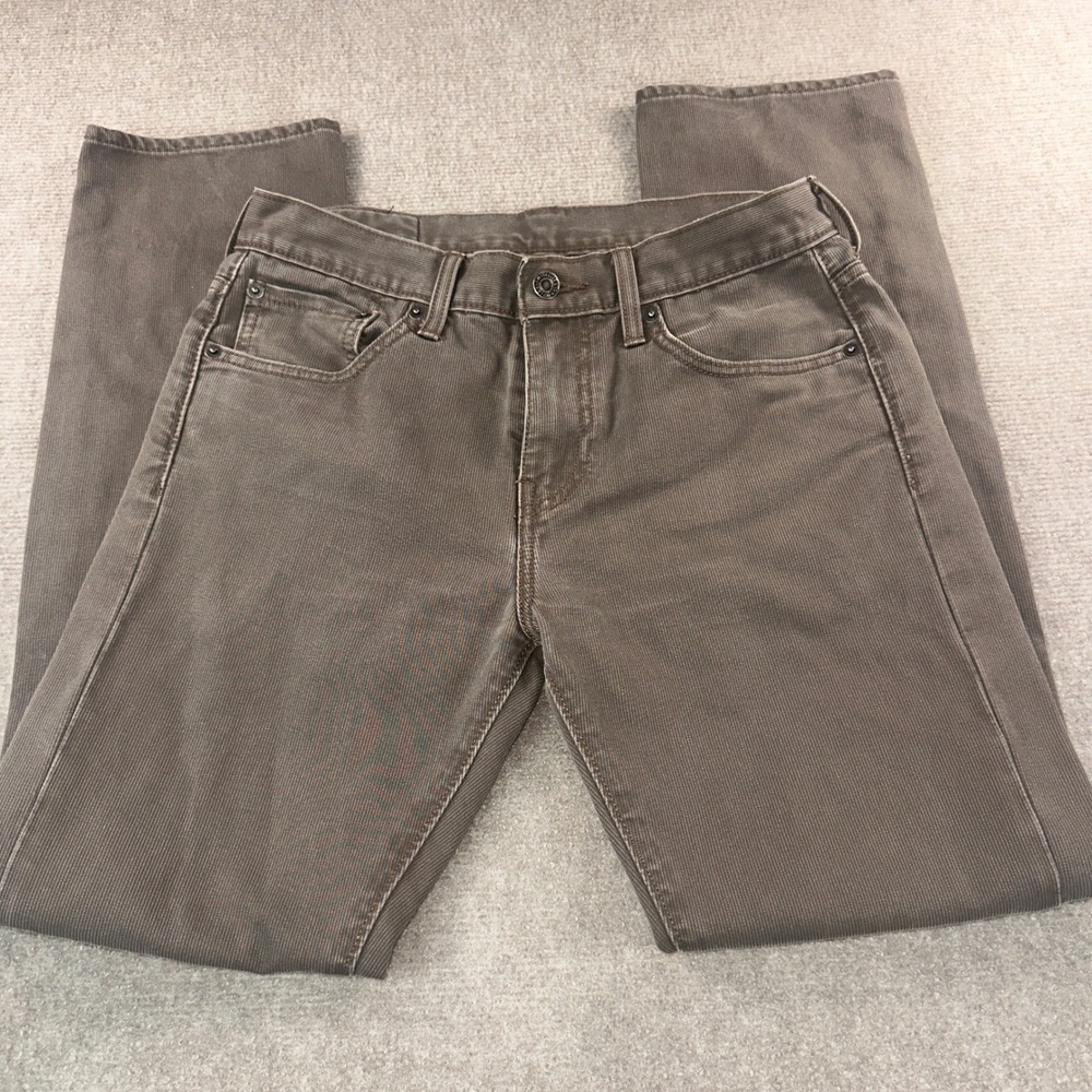 Levis 513 Slim Straight Corduroy Pants Mens 30x30 Taupe‎ Brown Fine Wale Cord